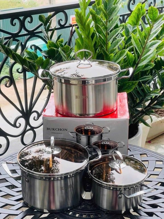 BỘ NỒI 3 INOX VUNG KÍNH BUKCHON