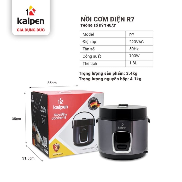 NỒI CƠM ĐIỆN CAO CẤP KALPEN R7