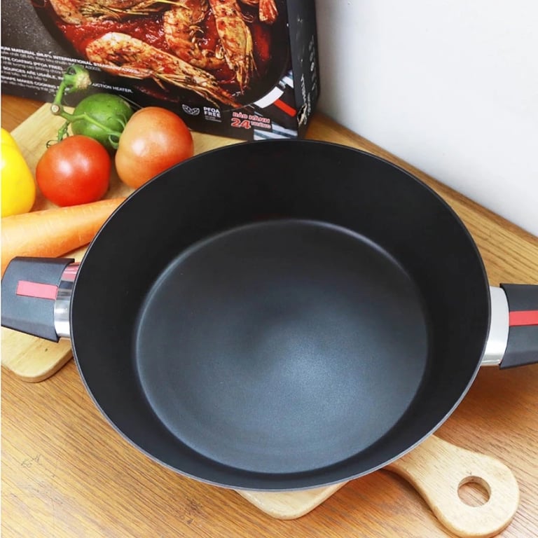 Chảo hợp kim nhôm chống dính 2 quai KIMS COOK Paella 30cm đáy từ