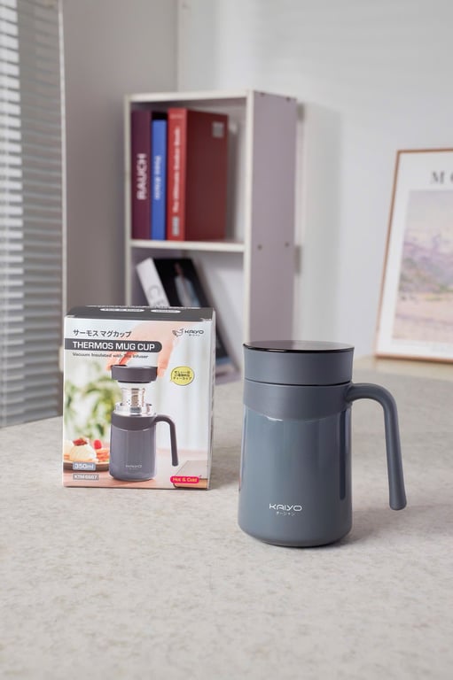 Cốc giữ nhiệt inox 304 kèm lọc trà Kaiyo 350ml