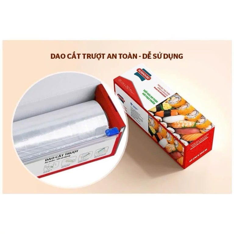 MÀNG BỌC THỰC PHẨM SUNHOUSE KS-WR45250H 250m