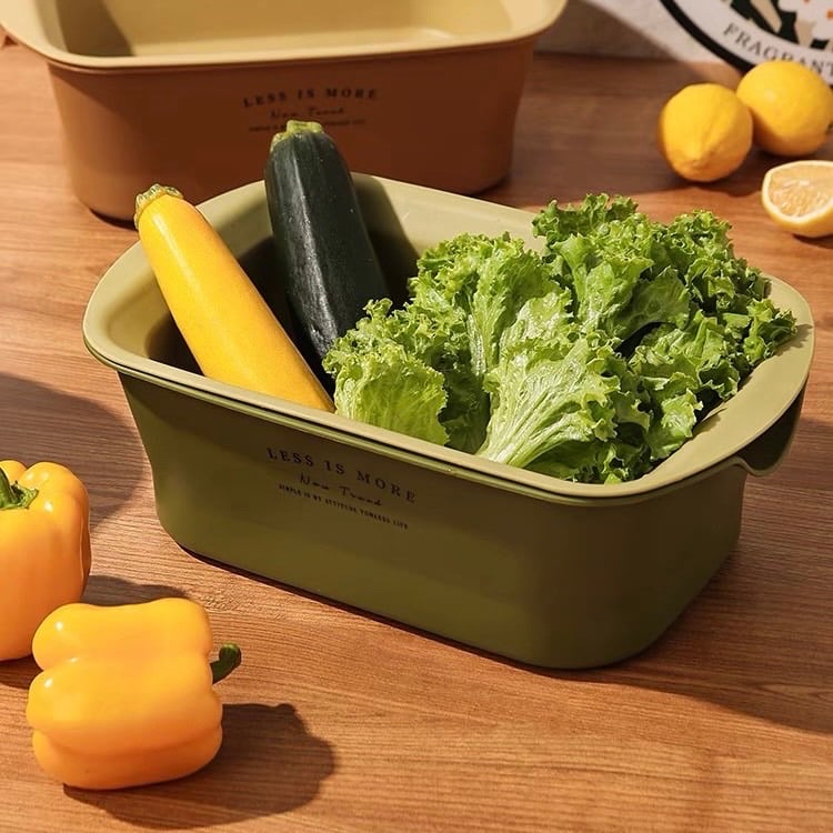 Set rổ kèm chậu có nắp siêu siêu tiện.