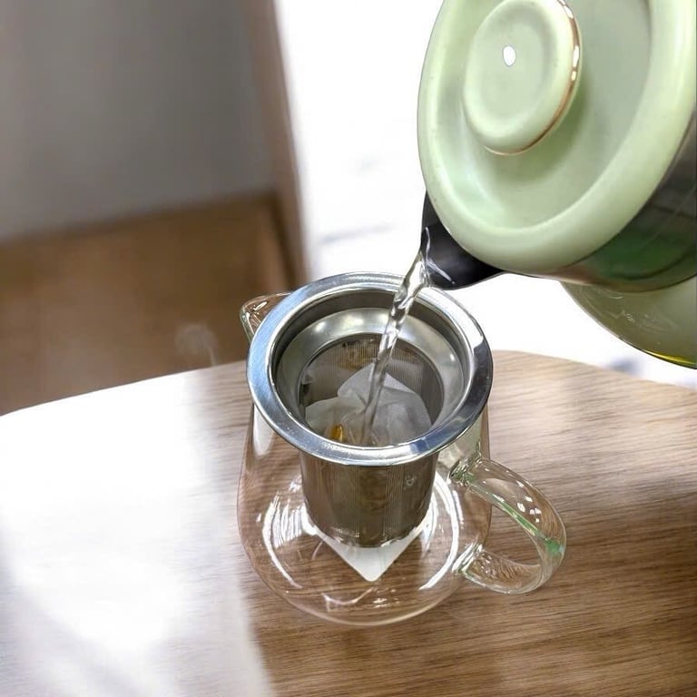 ẤM PHA TRÀ THỦY TINH KÈM LÕI LỌC INOX ECHO 650ml