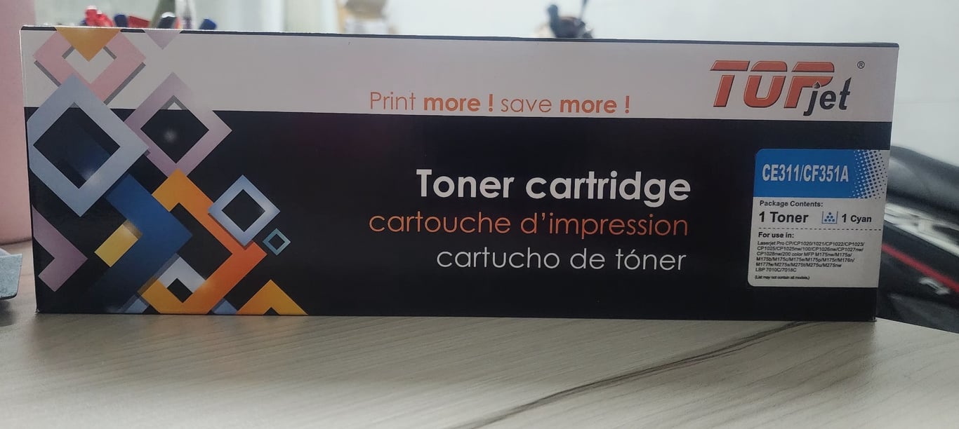 Hộp Mực In Laser Tương Thích Hiệu TopJet CE311/CF351A CANON 329 - Màu Xanh