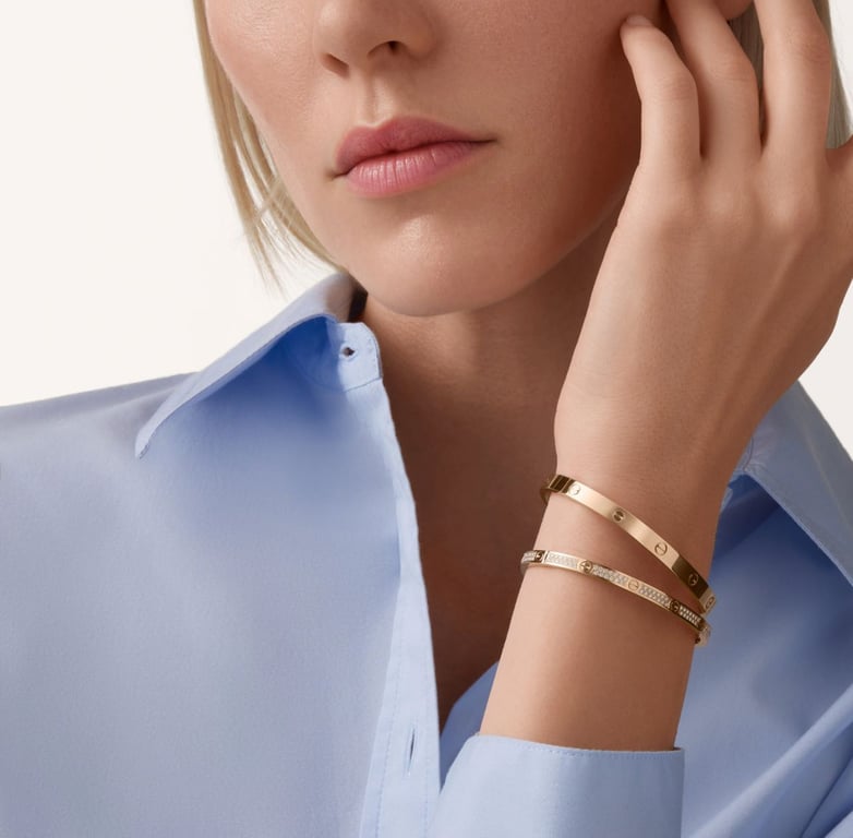 CARTIER LOVE BRACELET, SMALL MODEL, PAVED