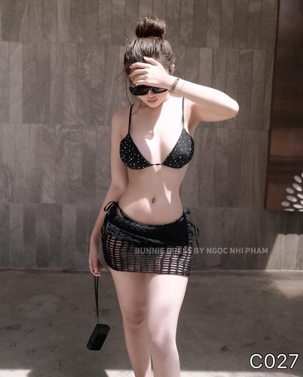 C027- set bikini đính đá 3 món