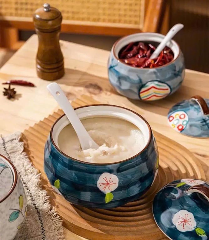 Liễn đựng mỡ, đựng gia vị 400ml/650ml/1250ml