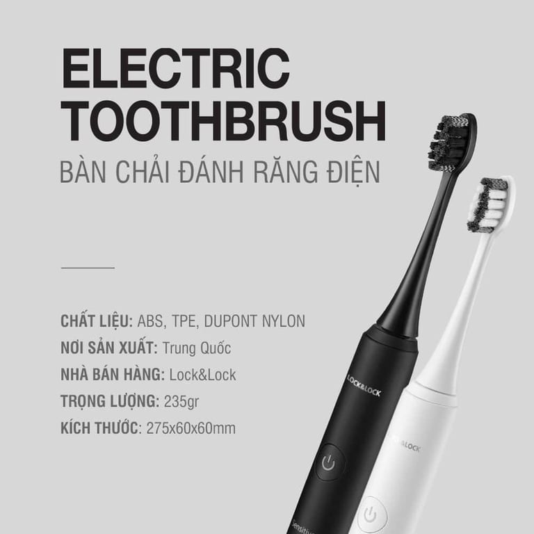 Bàn chải đánh răng điện Lock&Lock sạc không dây ENR346