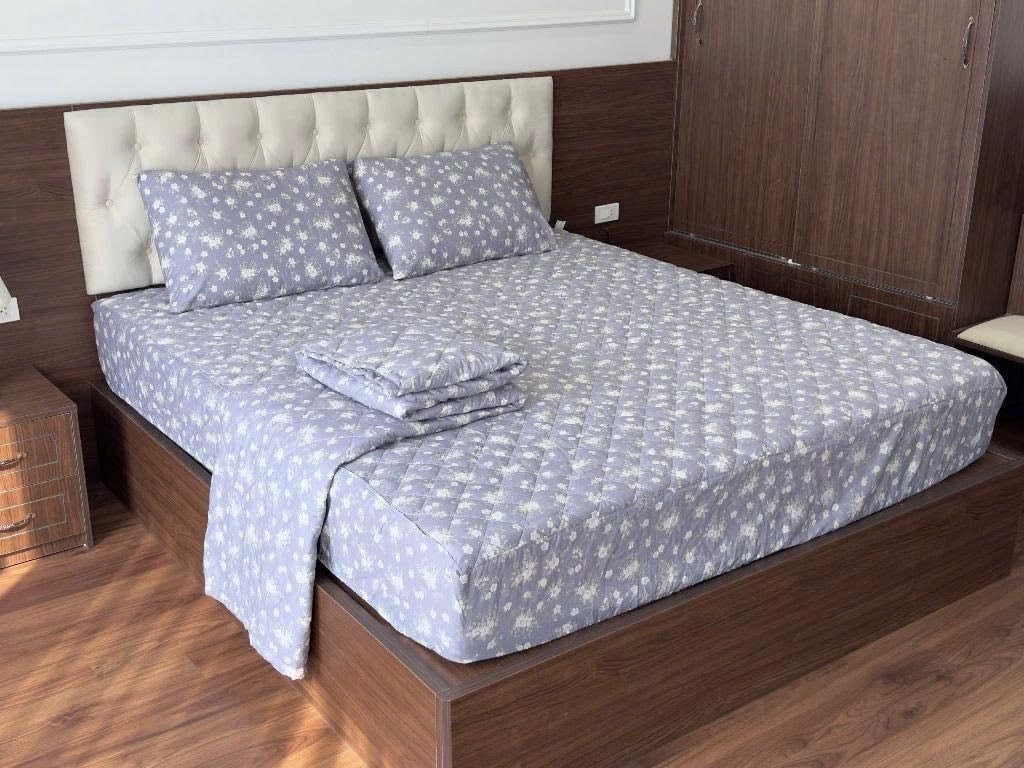 Ga chần bông có bo chun, kèm 2 vỏ gối (50x70cm)