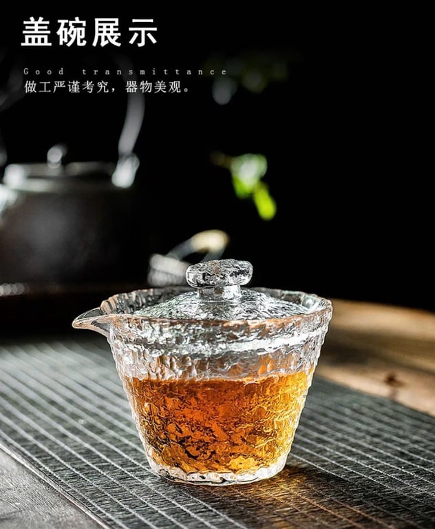 Bộ Ấm Chén Pha Trà Bằng Thuỷ Tinh Chịu Nhiệt Cao Cấp - Bộ Chén Khải 8 Món