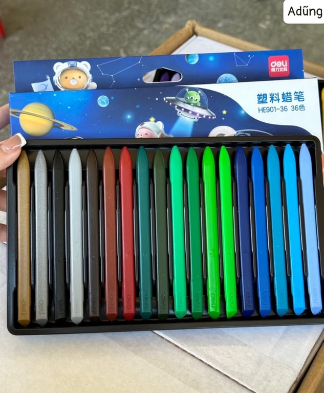 HỘP BÚT SÁP MÀU HỮU CƠ 36 MÀU HÃNG DELI 🌈