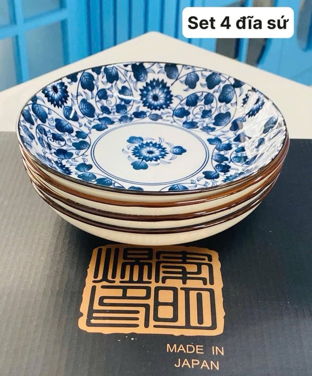 Combo tô, đĩa sứ Ceramic phong cách Nhật Bản