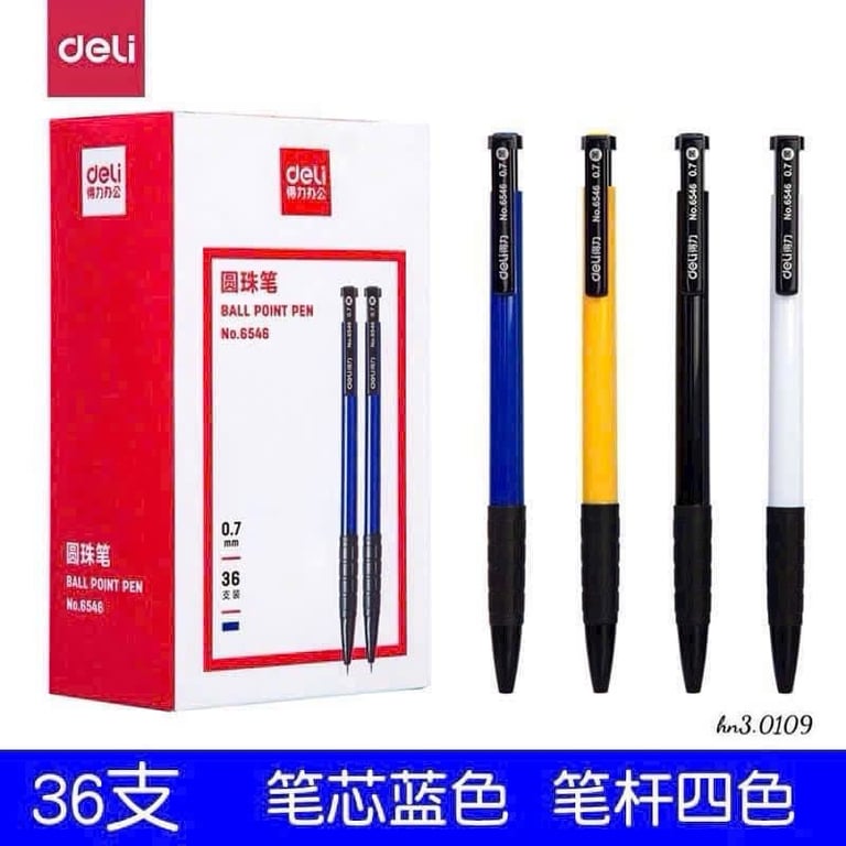 HỘP 36 CHIẾC BÚT BI DELI 0.7MM