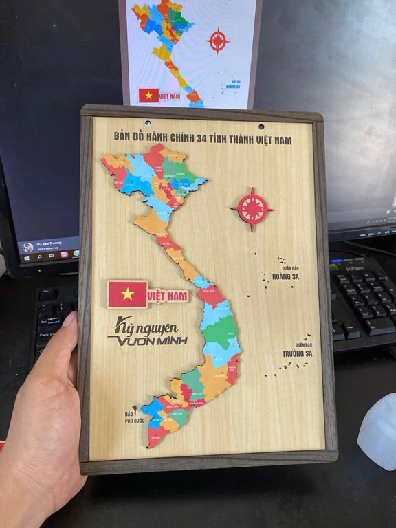 BẢN ĐỒ GỖ VIỆT NAM 34 TỈNH THÀNH