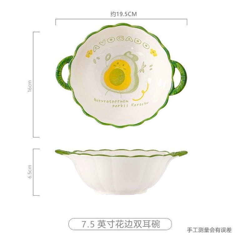 Set Bát Sứ Kèm Thìa Hình Quả Bơ Cute