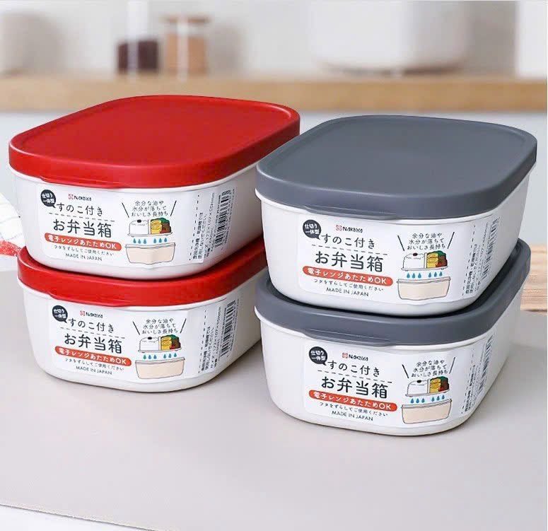 Set 4 Hộp đựng thực phẩm 2 lớp, chia 2 ngăn NAKAYA❤️
