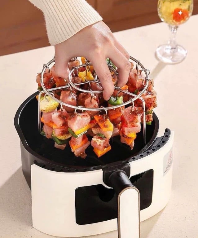 SET DỤNG CỤ XIÊN THỊT NƯỚNG CHO NỒI CHIÊN KO DẦU