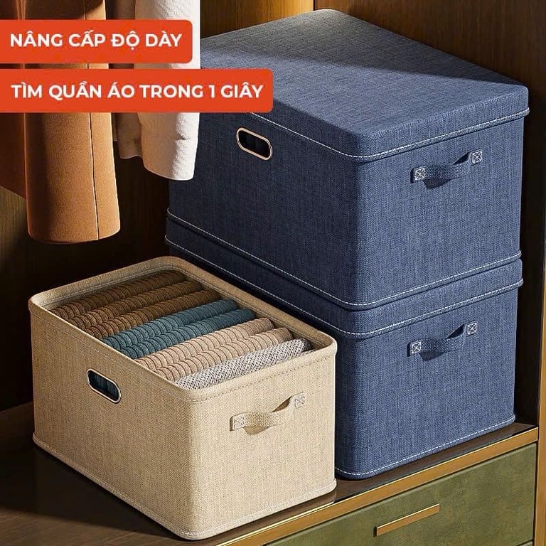 HỘP ĐỰNG QUẦN ÁO CÓ NẮP ĐẬY GHA503 40L
