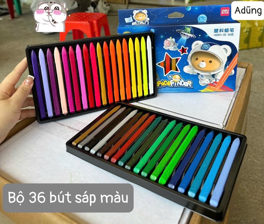 HỘP BÚT SÁP MÀU HỮU CƠ 36 MÀU HÃNG DELI 🌈
