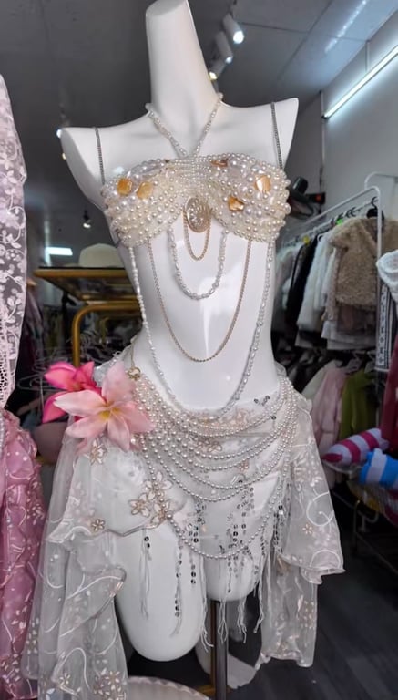 Combo bikini đá handmade phối ngọc