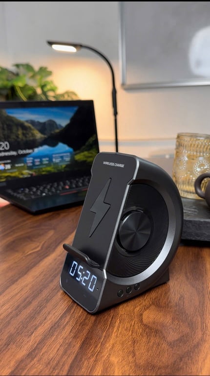 LOA BLUETOOTH iHIP (MỸ) SM02 – KIÊM SẠC KHÔNG DÂY & ĐỒNG HỒ BÁO THỨC