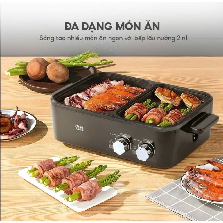 NỒI LẨU ĐIỆN 2 NGĂN MINI LEBENLANG LBL8583