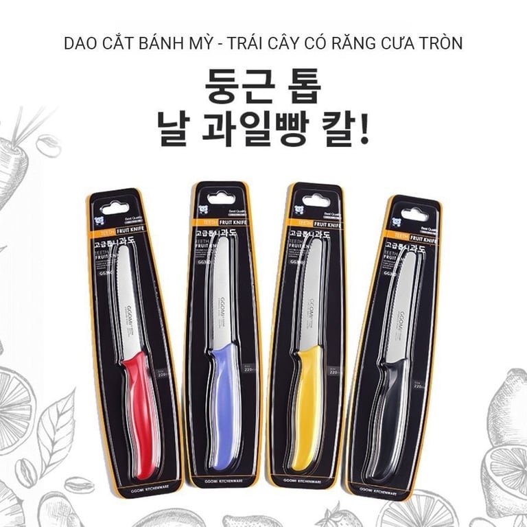 Dao gọt răng cưa GGOMI GG360 Hàn Quốc Dài 22cm