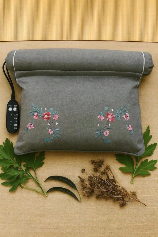 GỐI NGẢI CỨU CHƯỜM NÓNG VÂN HOA