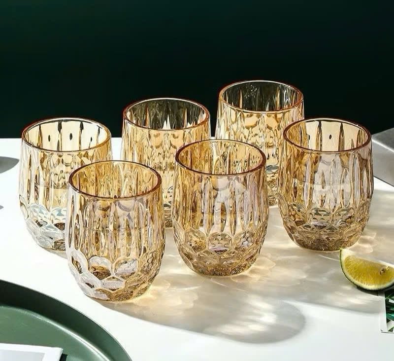 SET 6 LY THUỶ TINH MÀU HỔ PHÁCH 300ml