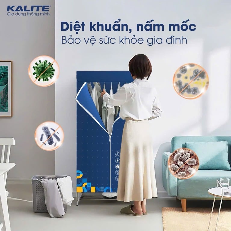 KL6880 - TỦ SẤY QUẦN ÁO ĐA NĂNG 900W KALITE