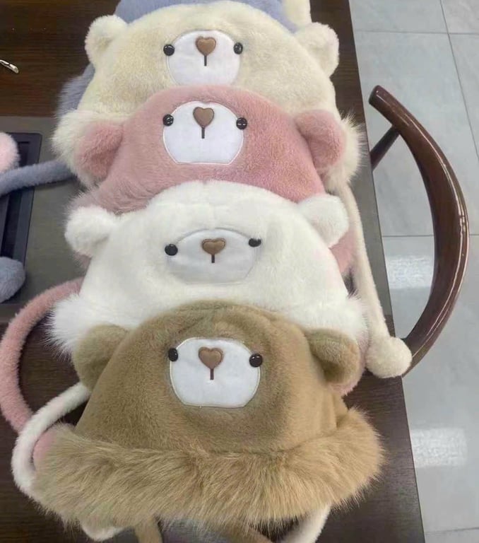 Mũ lông 2 quả bông