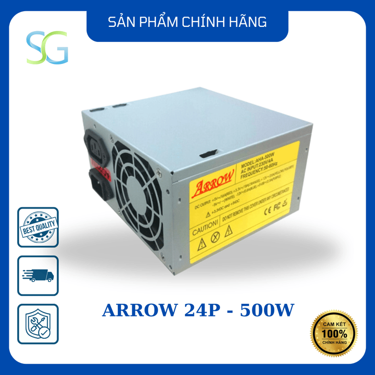 Nguồn máy tính ARROW AH 500W 24P 12 FAN (500W)