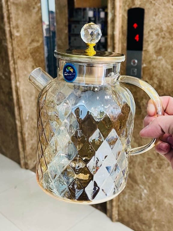 Bình trà vân sần 1.8l thuỷ tinh siêu lung linh !