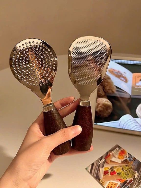 Set 2 Muôi cơm inox cán gỗ