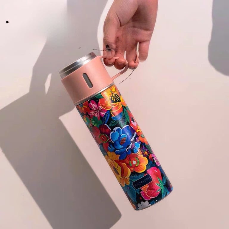 Bộ Bình Giữ Nhiệt Racekish 500ml kèm 3 Nắp Cốc