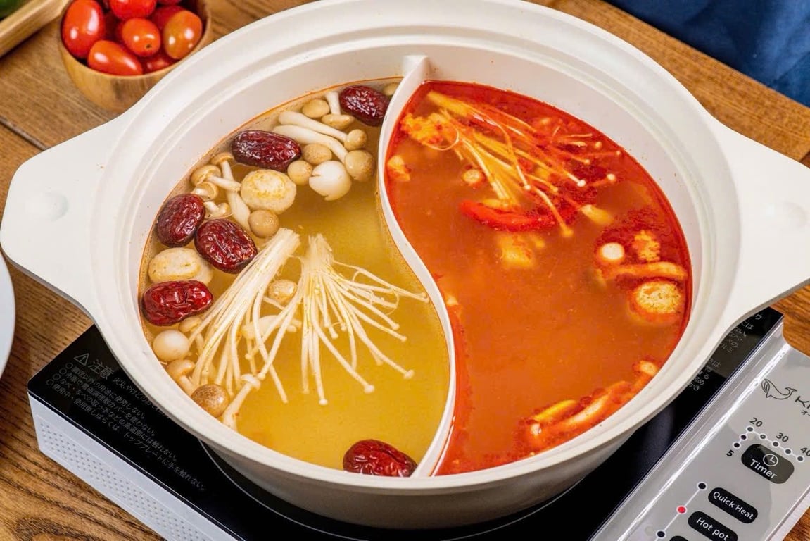 Nồi lẩu nhôm đúc 2 ngăn 26cm Kaiyo