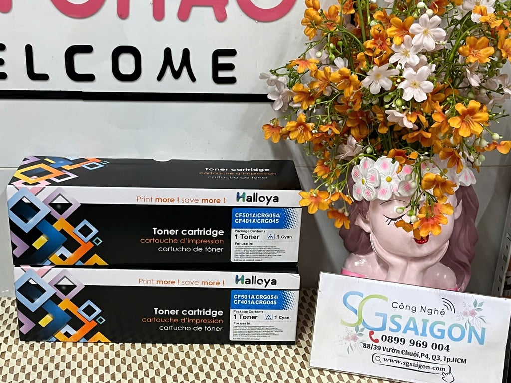 Bộ hộp mực CF401A/CRG045/CF501A/CRG054 - Halloya (4 Màu)