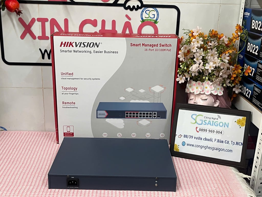 Bộ chuyển mạch switch 16 cổng PoE Hikvision DS-3E1318P-EI/M