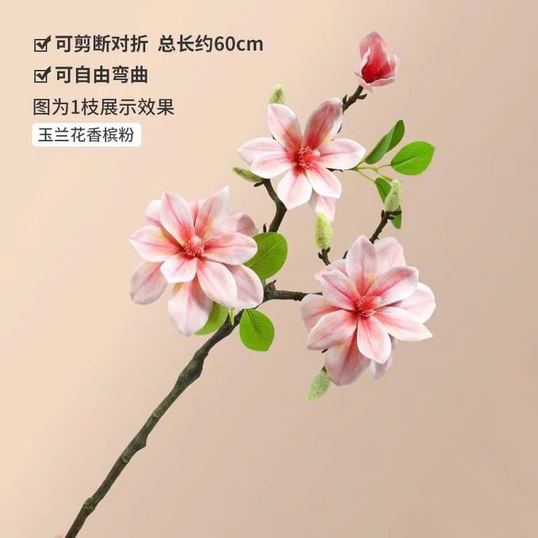 Bình Gốm Sứ Kèm 2 Cành Hoa Mộc Lan