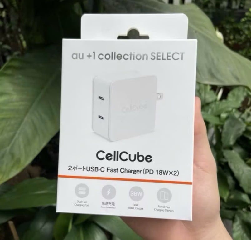 CỦ SẠC CHÍNH HÃNG AU CELLCUBE 36W – 2 CỔNG SẠC NHANH