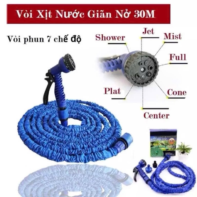 Vòi rửa xe Magic Hose 3m giãn nở 5m khi mở van nước