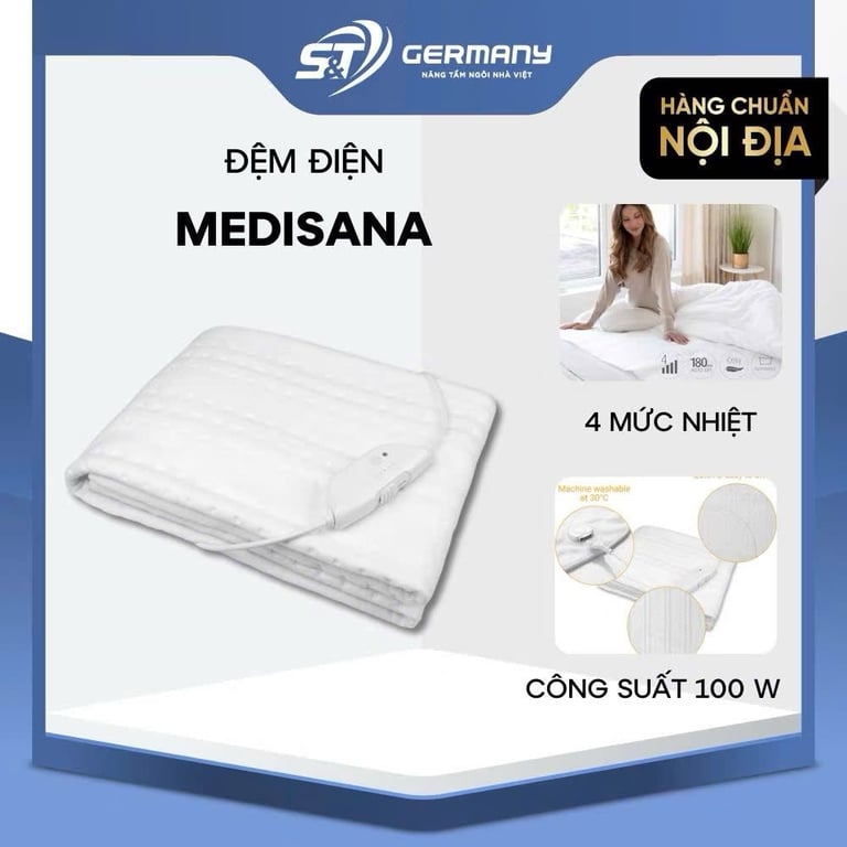 ĐỆM SƯỞI ĐIỆN MEDISANA 100W