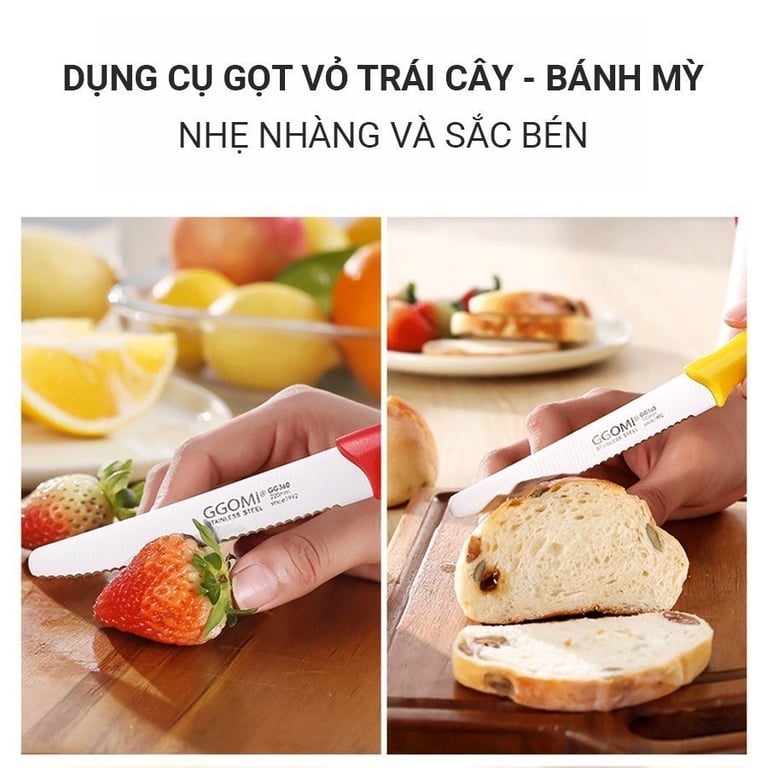 Dao gọt răng cưa GGOMI GG360 Hàn Quốc Dài 22cm