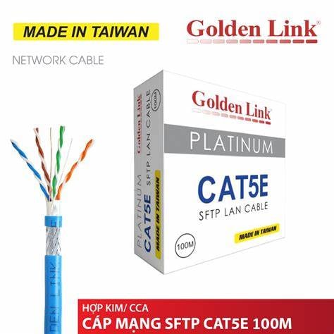 Dây Cáp Mạng Golden Link Platinum SFTP Cat5E TAIWAN 100m/Cuộn (Xanh dương)
