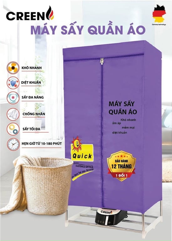 Tủ Sấy Quần Áo Creen CR-TS 160 size to công suất lớn.