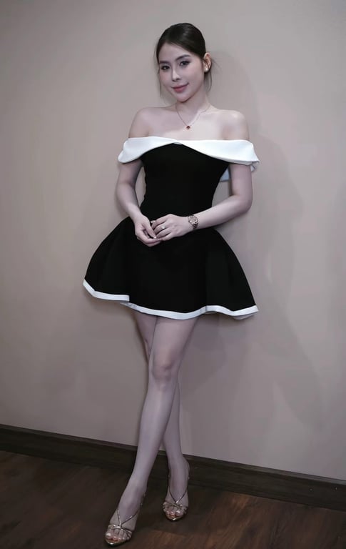 Bẹt vai đen phối trắng ( size S )
