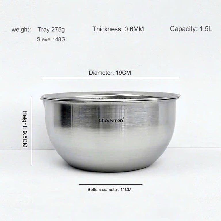 BỘ TÔ RỔ CHOCKMEN INOX 18/10 SIZE 19/22/25/28cm