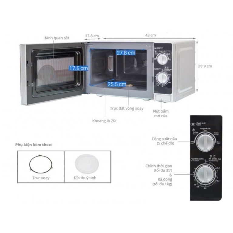 Lò Vi Sóng Cơ Sharp R-205VN-S 20L 800W🔥