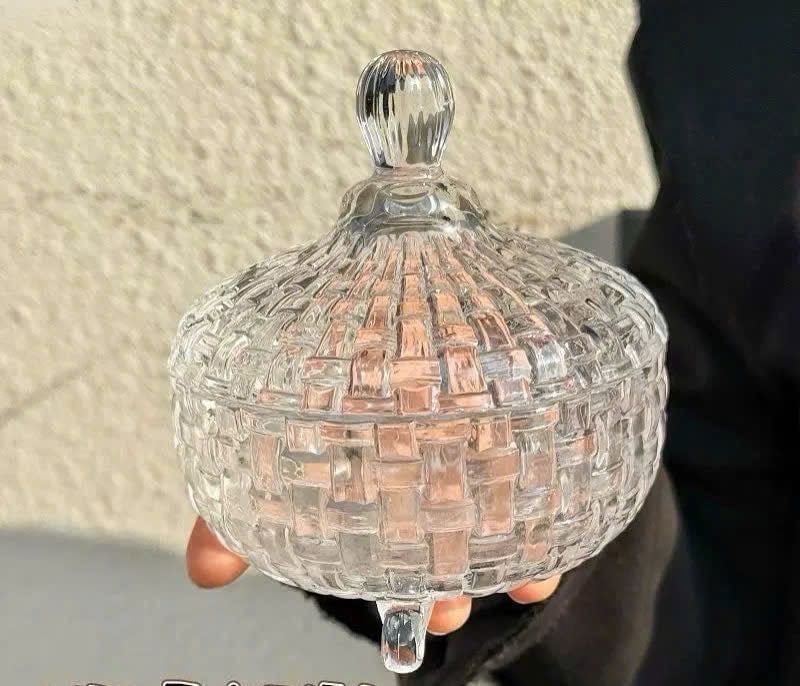 Set 3 Thố Mứt Thuỷ Tinh Pha Lê Có Nắp Cao Cấp