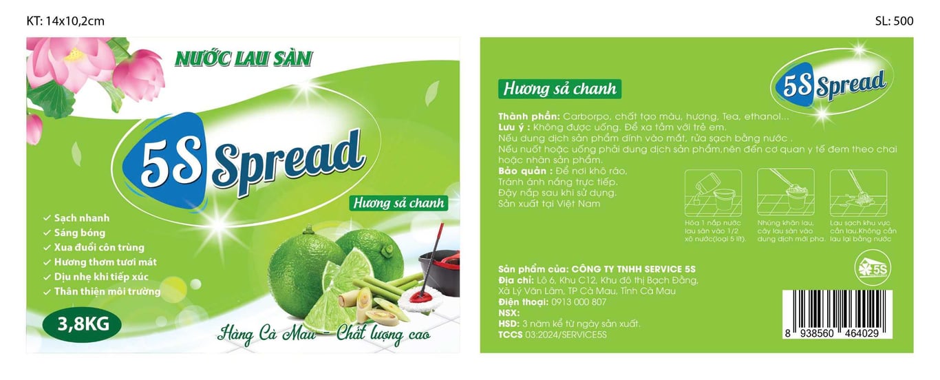 Nước Lau sàn hương sả chanh
